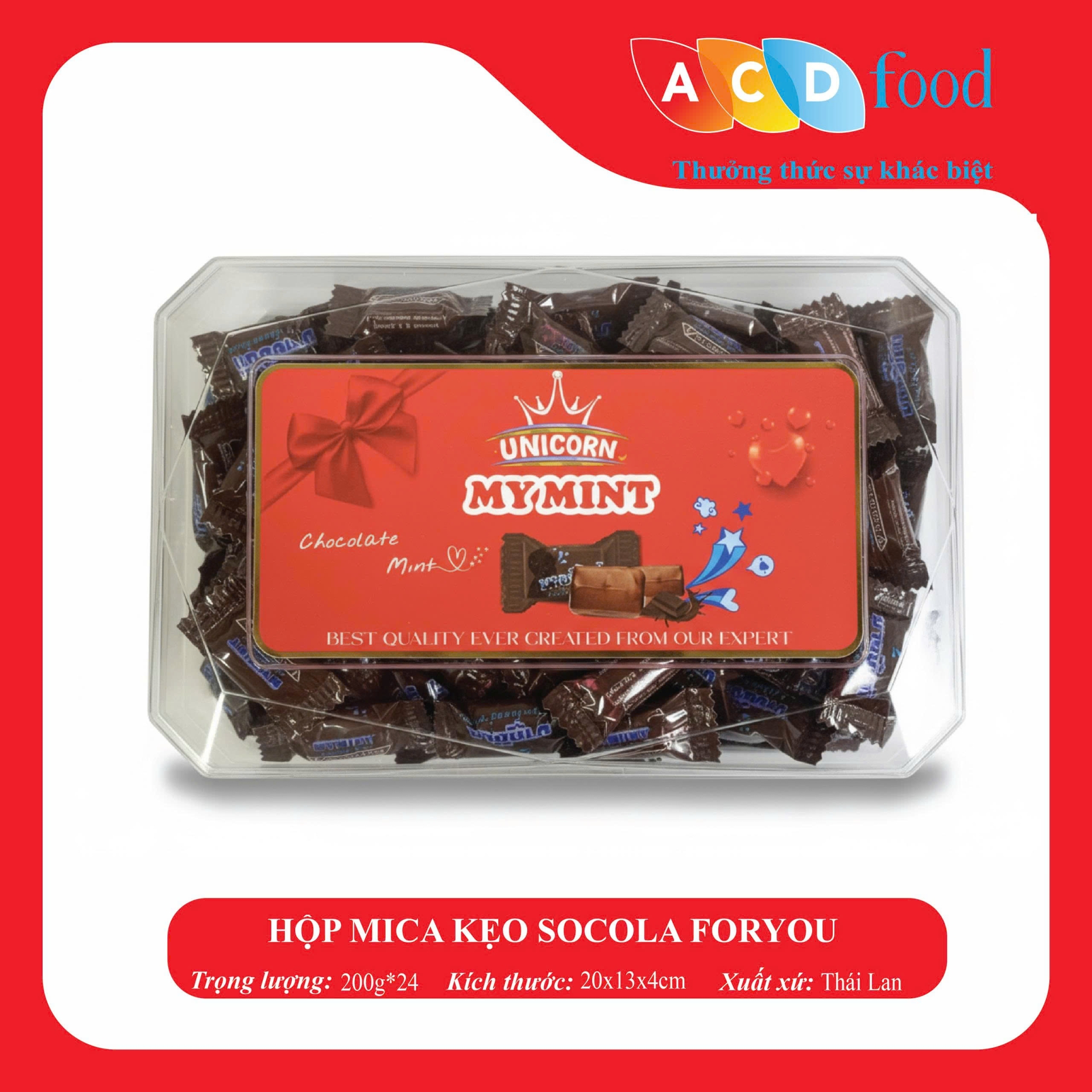 HỘP MICA KẸO SOCOLA FOR YOU